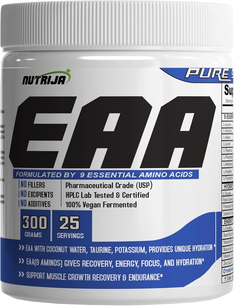 Suplimentul EAA (Aminoacidi esențiali) cu apă de nucă de cocos 