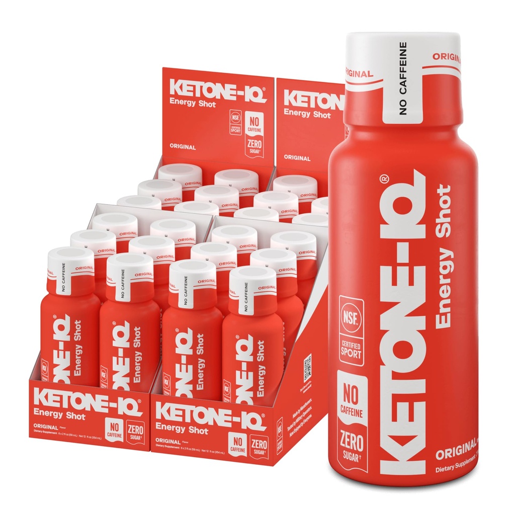 Ketone-IQ No Caffeine Cetone Exogene Energetica Shots - 24 Pachet de Cafeina bauturi energie gratuita cu 10g Ketone - Zahar gratuit, Sare gratuit, și toate naturale (originale)