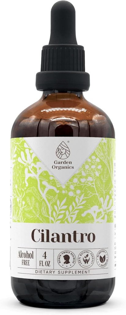 Cilantro Extract de tinctură naturală fără alcool, Booster de sistem imunitar, picături de lichid realizate din 100% Cilantro frunze uscate (4 fl oz)