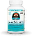 Sursa Naturals Wellness ZincMunity, susţine absorbţia zincului, metabolizarea şi utilizarea pentru Heath Imun*, 50 mg Zinc - 60 Capsule vegetariene