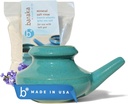 Baraka Neti Pot Tool Kit - Sforăit și soluție salină, Handcrafted Ceramic Spălătorie Seif cu 2 oz Sare de la Marea Minerale pentru Curățarea nasului Perfect pentru Alergie Ajutor la Adulți și Copii (Jade)