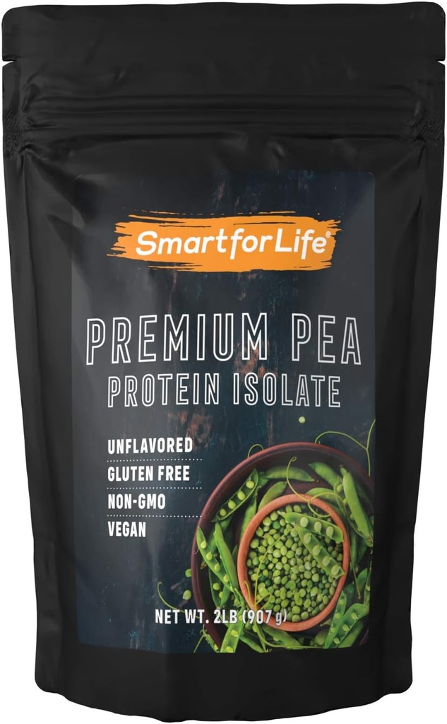 Inteligent pentru viata Pea Proteina praf de masa de inlocuire Shake - 2 Lire - Organic Vegan BCAA lui incarcata praf de proteine din plante - Keto prietenos si vegetarian plante pe baza de praf de proteine - Ușor de săpat