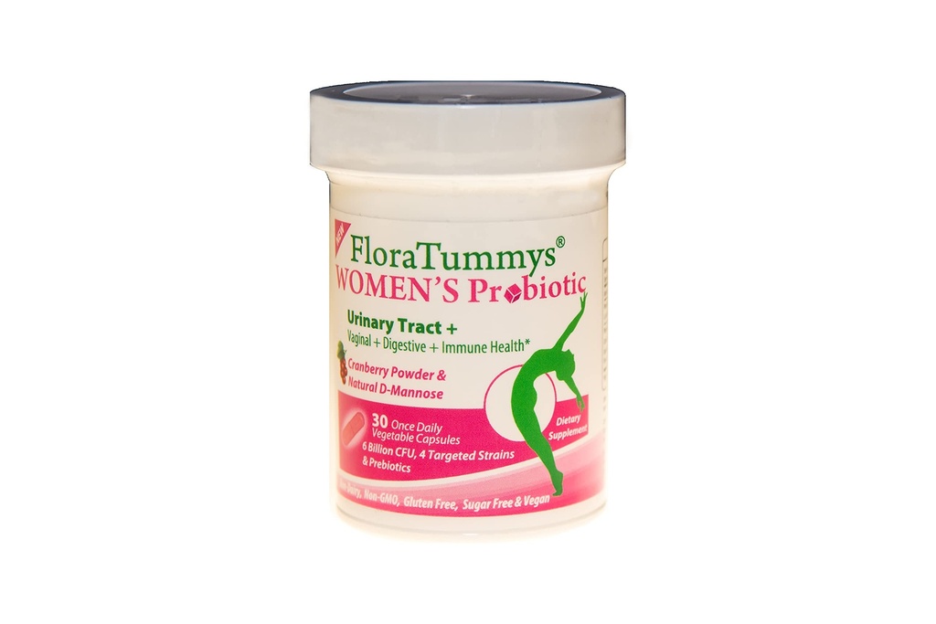 FloraTummys Femeii Probiotic, tract urinar Digestive Sistem imunitar Sănătate, Cranberry pulbere, Kosher Certified, non-Dairy, Gluten gratuit, non-GMO