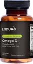 Endur Omega-3 Fosfolipid (100% ulei de krill pur), Heart Health Supplement, Formulat pentru Absorbție optimă, Gluten gratuit, 500 mg (180 Softgels)