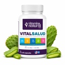 VITAMINS NATURAL CORP-Vital Salud Plus-Organic Immune System Supplement with Nopal Cactus, L-Carnitine Base-Suports Bone Health, Reduce Venele varice, Îmbunătăţirea Aspectului pielii (60 capsule)