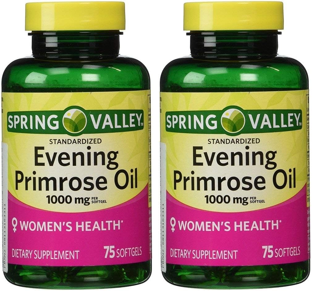 Spring Valley - Diseară Primrose ulei 1000 mg,Twin Pack 150 Total Softgels