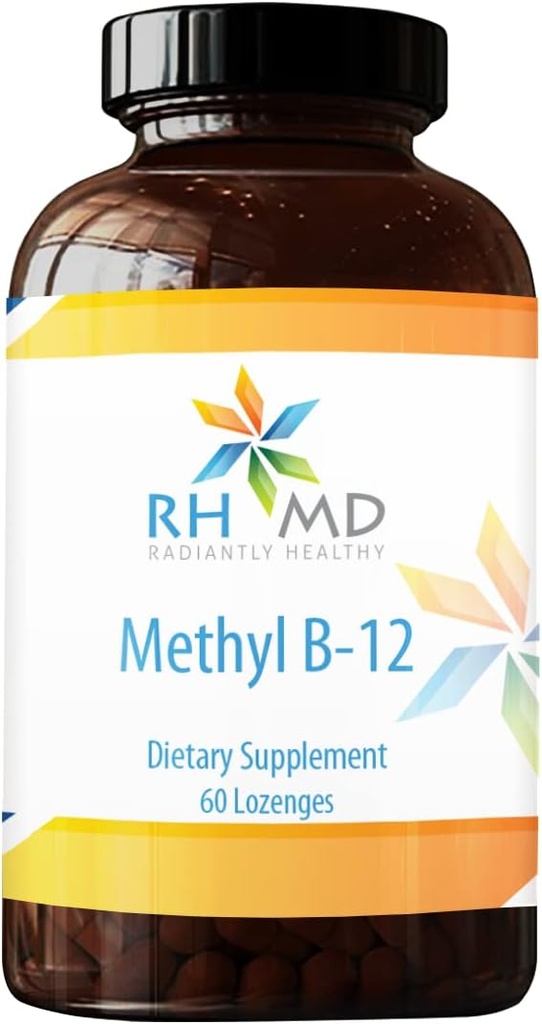 RHMD Metil B-12 Lozenges - 5000mcg B12 Metilcobalamină Metil B12 - vitamina Vegan B12 Suplimente dietetice - non OMG-uri (60 pastile de dizolvare rapidă)
