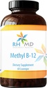 RHMD Metil B-12 Lozenges - 5000mcg B12 Metilcobalamină Metil B12 - vitamina Vegan B12 Suplimente dietetice - non OMG-uri (60 pastile de dizolvare rapidă)