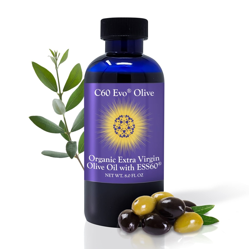 Carbon pur 60 ESS60 în ulei de măsline extra virgin, All-in-one Sleep Supliment, Antioxidanti Supliment si Suplimentul energetic pentru Wellness Global, Flexibilitate, Lumina Tineretului, 8 oz
