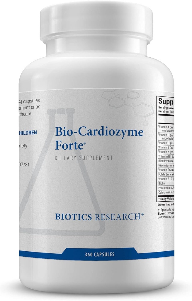 Biotics Research Bio Cardiozyme Forte Healthy Heart Multivitamine, Broad Spectrum Formulation Proiectat pentru a sprijini sanatatea si functia cardiovasculara, suport puternic antioxidant 360 capsule