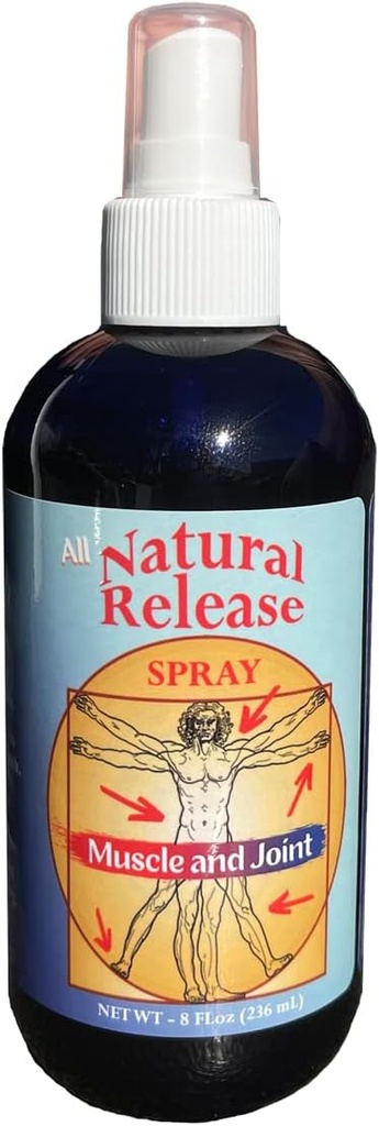 Natural Release Muscle & Joint Spray pentru oameni - pentru Back/Knees/HIPS, Crampe de noapte, Aches, Strains, Discomfort - Acționează rapid, Mentol gratuit (8 oz)