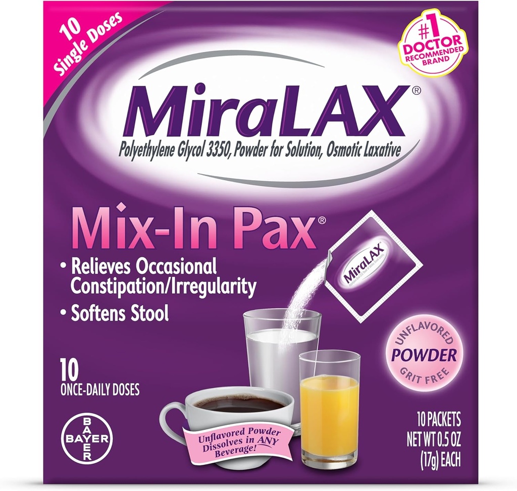 MiraLAX Pachete cu pulbere laxativă 10,0 ea. (Cantitatea de 5)