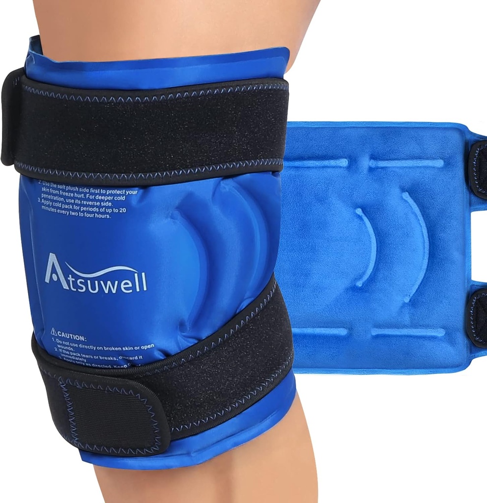 Atsuwell Ice Pack pentru genunchi, gel reutilizabil Wraps pentru genunchi, flexibil Cold Compress Pack pentru genunchi, Elbow, Shin, 1 Pack