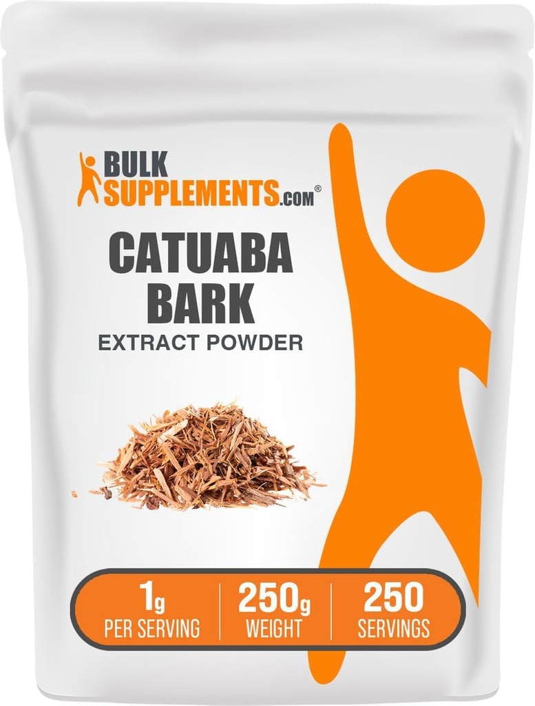 BulkSupplements.com Catuaba Bark Extract pulbere - Catuaba Bark Powder, Herbal Supplement - Vegan & Gluten Free, 1g per Serving, 250g (8,8 oz) (Pachet de 1)