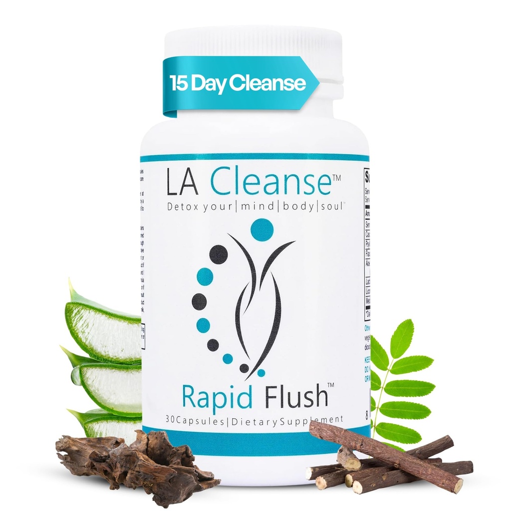 15 Ziua Cleanse și Detoxifiere - Rapid Flush 15 Ziua Gut Curățenie pentru Detoxifiere, Colon Cleanse, Colon Broom Gut Support - Îmbunătățește digestia cu Cascara Sagrada, Senna Leaf, Psyllium Husk - Capsule 30 Conte