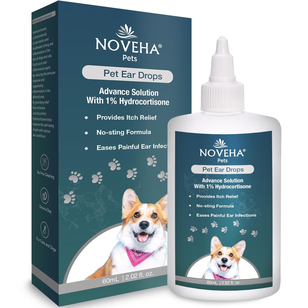 NOVEHA Pet picaturi ureche cu 1% Hydrocortizon 
