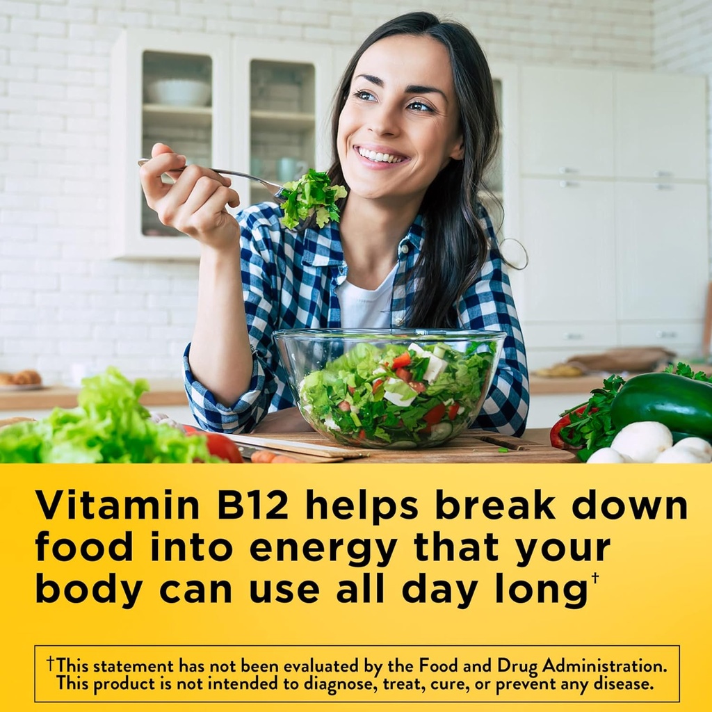 Nature Made Energy B12 1000 mcg, Supliment alimentar pentru suport metabolic energie, 150 Gummies, 75 zile de aprovizionare (Pachet de 2)