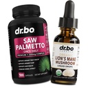 Saw Palmetto pentru femei pierderea parului si Lions Coama picaturi de ciuperci - DHT Blocker crestere Plus Bladder & Organic Lion coama picaturi lichide Tinctura - Saw pur Palmetto pierderea parului si urinari