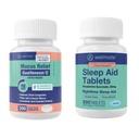 Welmate Nighttime Wellness Bundle: Mucus Relief Guaifensin 600 mg Mucus Relief (200 Ct) & Doxilamine Succinate 25mg Sleep Aid (200 Ct)