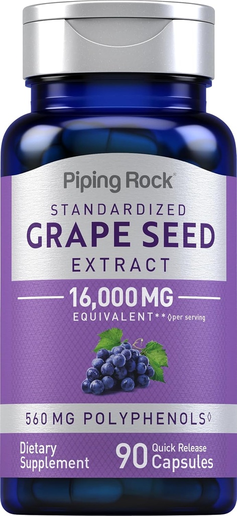 Piping Rock Seed Extract de semințe de semințe de fructe capsule de 16.000 mg 