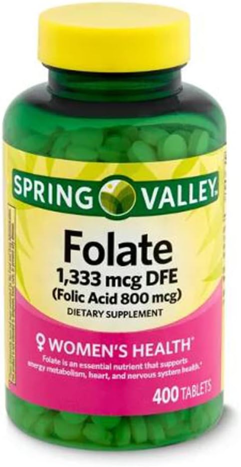Spring Valley Folate Supliment alimentar, 1,333 mcg, 400 Conte