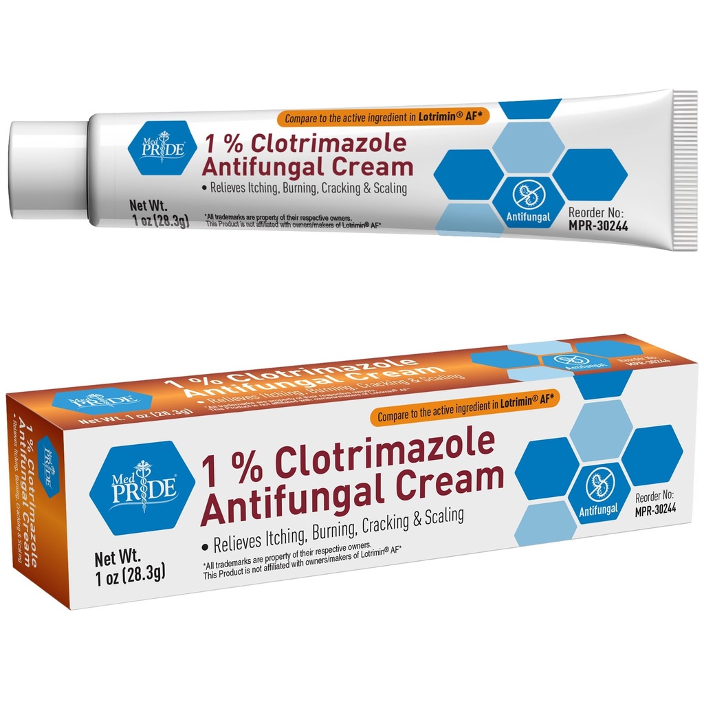 MED PRIDE 1% Clotrimazol Cream antifungic 1 oz- Fungus Tratament de îngrijire a pielii cu - Jock Mâncărime Body Ointment - Lupte infecţie, transpiraţie Erupţii cutanate, sportivi Picior, Ringworms & Relieves mâncărime, Burning