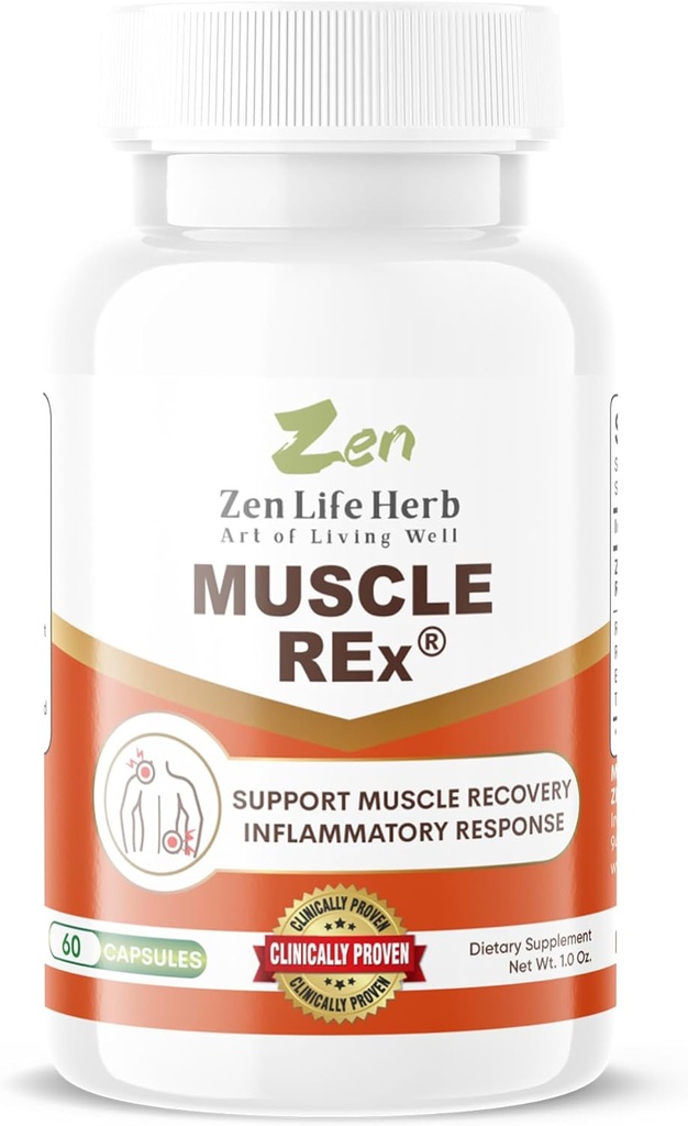ZEN LIFE HERB Musculare REx - Suport comun, musculare şi nervoase - Relaxaţi-vă Aches & Chronic Discomfort Plant-Based Supliment (60 capsule)