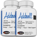 Addrell 2 Pack Energie Pastilele Stimulant- Studiu Suplimentul de pastile alternative, Suplimente Nootropice Naturale & Cognitive Îmbunătățitor Substitut pentru a ridica Claritatea Mental- 120 Capsule