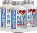 Iubesc PETS meu LLC Cat mai vechi Suplimente - PET Suport imunitar - Câini și pisici - Booster - Sanatos - pisica Turmeric - 180 tratează (3 sticle)