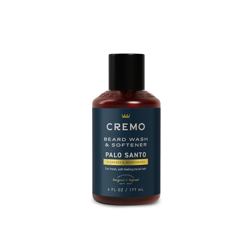 Cremo Palo Santo (Colection Reserve) Wash Beard & Softner, Moisturizes, Styles și reduce mâncărimea bărbii pentru toate lungimile de păr facial, 6 Fluid Oz