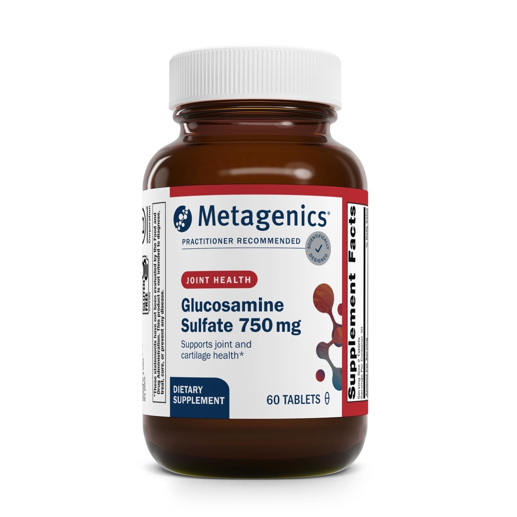 Metagenici Glucosamine Sulfate - Suport comun pentru sănătate și mobilitate* - 1500 mg Glucosamină Sulfat per Serving - Sprijină Integritatea și flexibilitatea cartilajului* - Ne-GMO, Gluten-Free - 90 comprimate