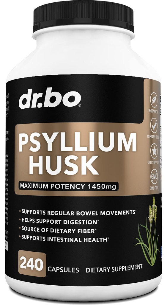 Psyllium Husk Capsule Fiber Supliment - Capsule cu pulbere naturală pentru constipație Relief pentru adulți - Soluție nutrițională Pastile de fibre & Zilly Regularity Supplements - Seminte vrac Husks Digestion