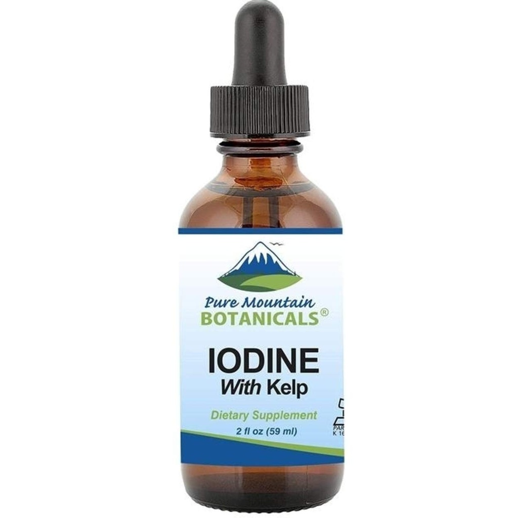 Iod lichid 0.3% Soluţie 2oz - Supliment lichid cu Kelp organic - Soluţie Kosher Vegan Iodide