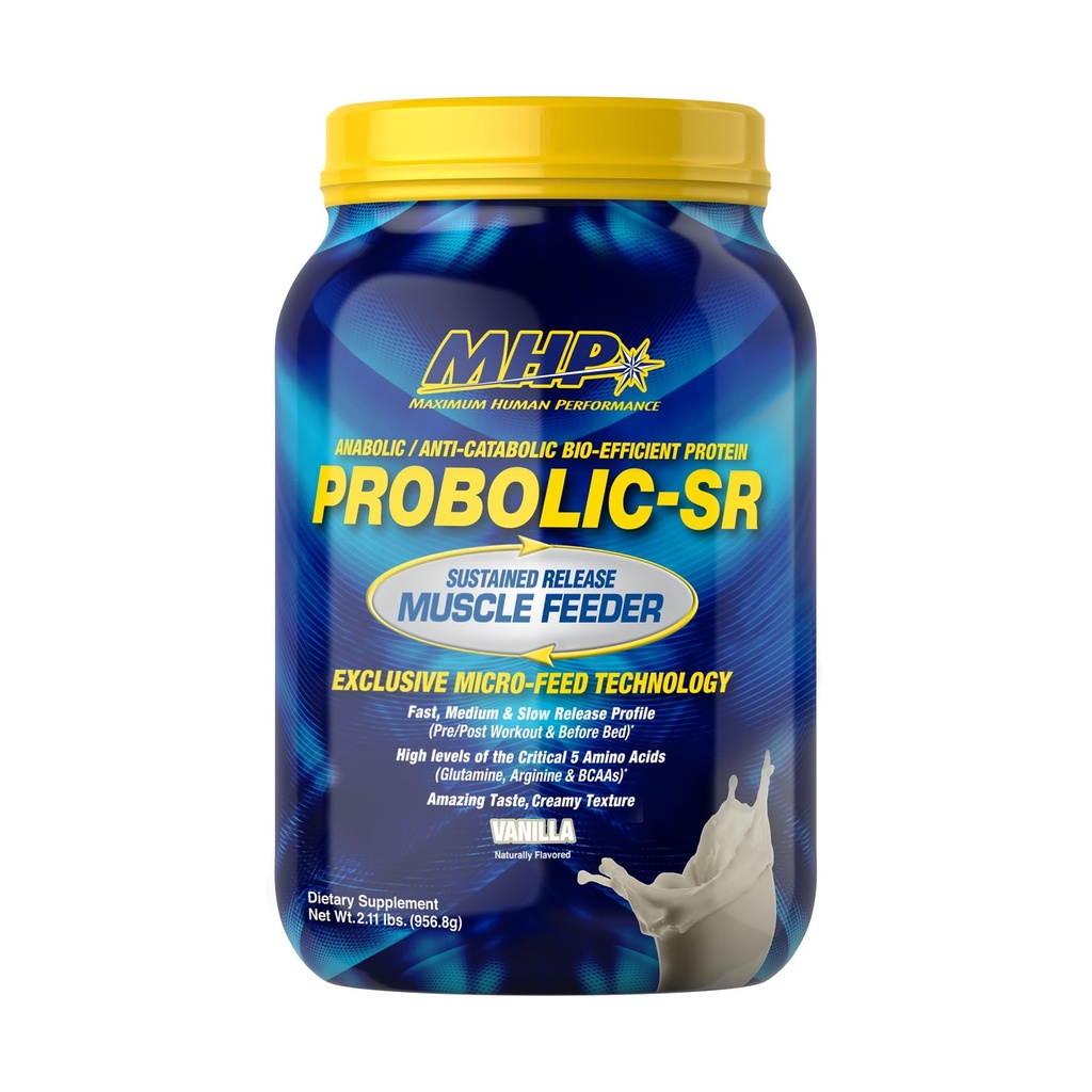 Maximum de performanta umana Probolic-SR de eliberare sustinuta Proteina pulbere, 24g Proteina, BCAAs, Glutamina, Arginina, Pre-Workout, Post-Workout, Proteina de noapte, 2lbs, 26 Serviri, Vanilie