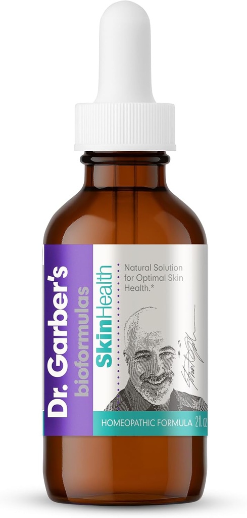 Soluții naturale Dr. Garber Skin Health Drops orale - Gemmoterapie Supliment lichid pentru mâncărime și piele uscată, Acnee, Eczemă, & Alergie Ajutor, Promovează sănătos piele pentru a privi și simți mai bine - 60ml