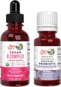 MaryRuth Organics Stress & Cognition Probiotic (Chocolate) pentru femei & B Drops Complex 