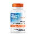 Doctorul cel mai bun Trans-Resveratrol 100, Resveratrol cu Red Wine Polyfenol (ResVinol), non-GMO, Gluten Free, Soy Free, Vegan 60 Veggie Caps