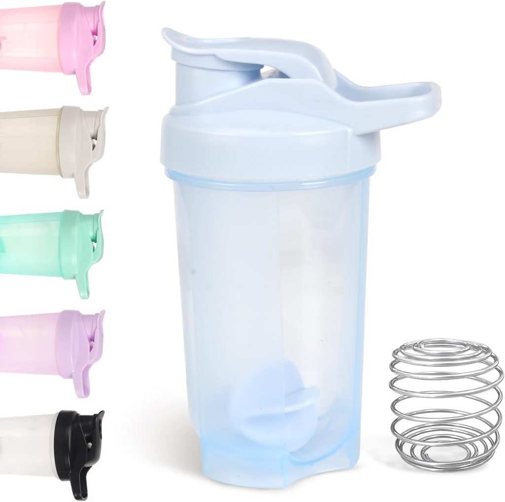 D.Y.A 16oz Shaker Bottle, Leak Proof Sports Shaker Cupe pentru Shake-uri de proteine,Sticla Shaker pentru Pre Antrenament și de călătorie Pentru a merge,BPA gratuit și Easy Proteine Shaker sticla,Blue