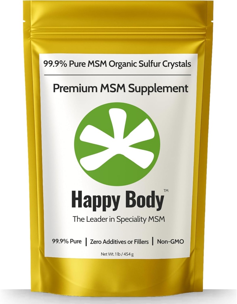 Cristale de sulf organic - 99% Cristale pure MSM, Premium MSM Supliment - Calitate excelentă și absorbție. 1 LB Pack.