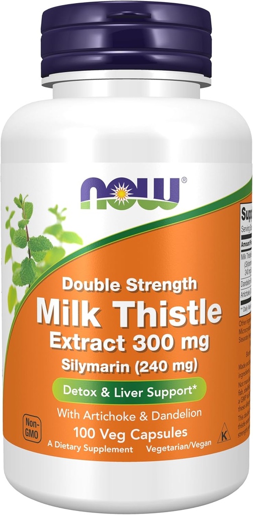 ACUM Alimente Suplimente, Silymarin Milk Thistle Extract 300 mg cu Artichoke și Dandelion, Dublu Putere, Sprijină Funcția hepatică*, 100 Veg Capsule