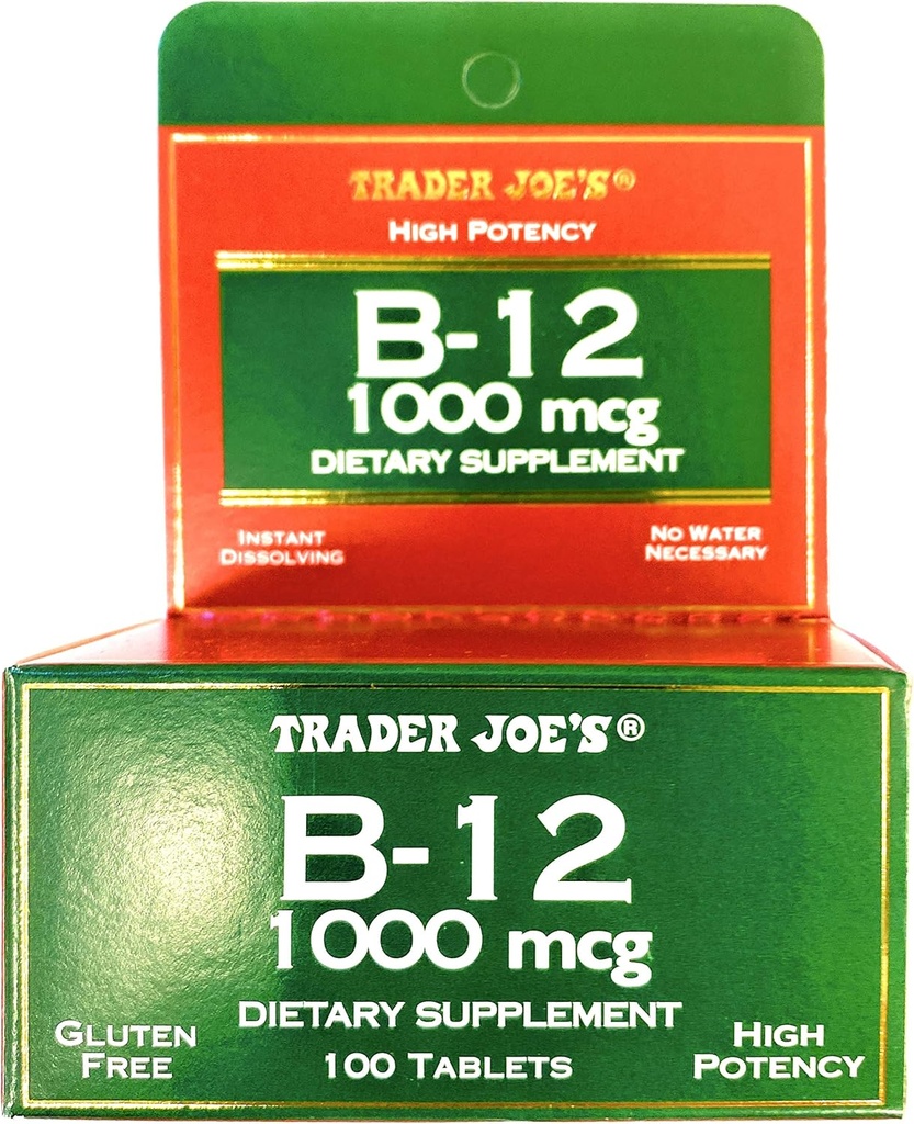 Joes Vitamina B12 1000 mcg Gluten supliment alimentar gratuit 100 comprimate
