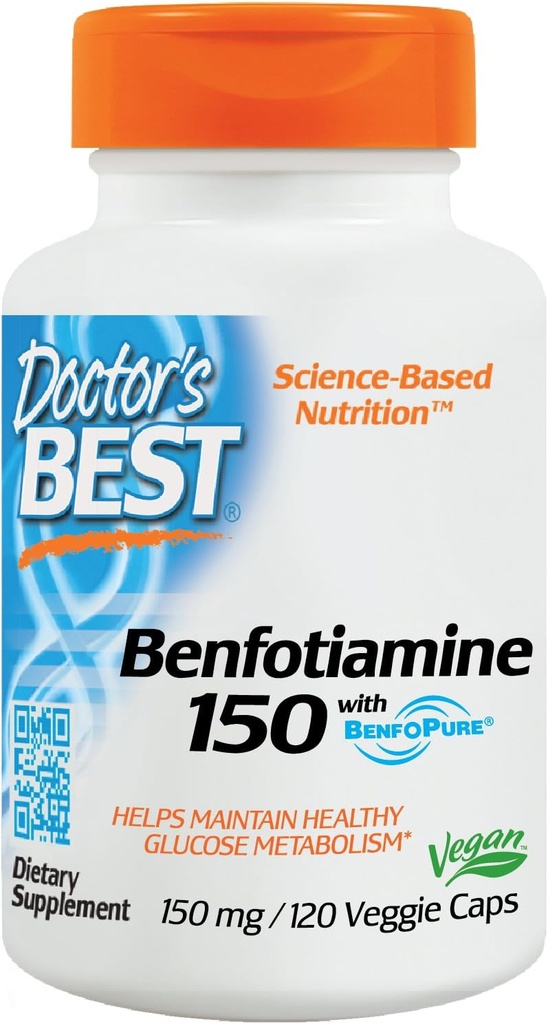 Cele mai bune capsule de legume Benfotiamină ale doctorului, 150 mg, 120 Count