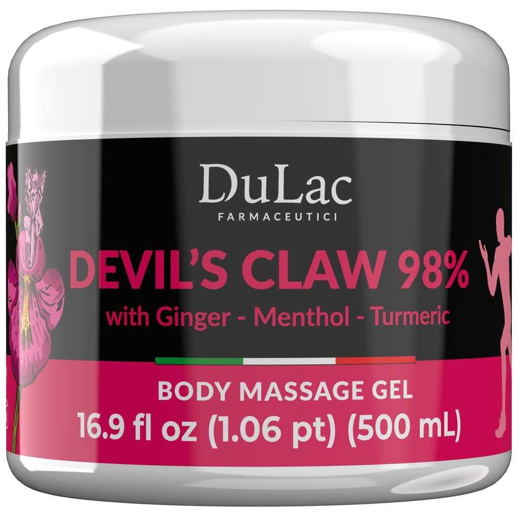 Dulàc - Gheara diavolului 98% Cream Putere maxima 16.9 Fl Oz, Articulatie Naturala si Muscle Relaxer Cream pentru Recurgerea musculare si dureri articulare, imbogatit cu mentol pentru efect rece