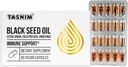 Tasnim Black Seed Oil Organic Cold Presed Capsule 100% Pure Cold-Pressed Black Cumin Seed Oil Nigella Sativa pentru suport imun, Confort comun și vitalitate