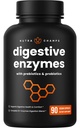 NutraChamps Enzime digestive cu probiotice și prebiotice pentru femei și bărbați - 90 capsule Vegane cu Bromelain pentru sanatate de balonare și cu gută optimă