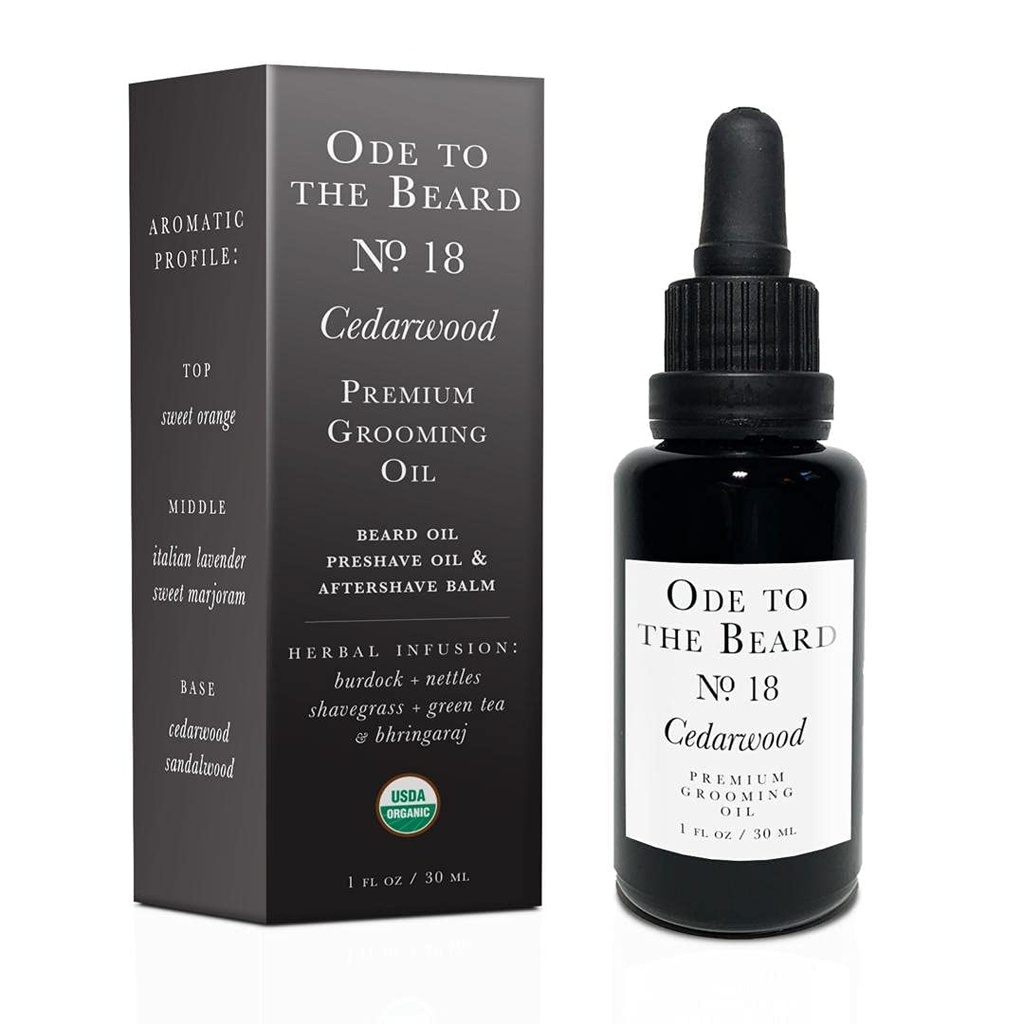 Vegan Mia - USDA Organic Cedar-Scented Beard Oil for Men, 3-in-1 Premium Grooming Oil with Argan Oil, Jojoba and More, For Beard Growth and Maintenance - Ode To The Beard Cedarwood Beard Oil, 1 fl oz