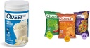 Pulbere și chipsuri de proteine Quest - Vanilla Milkshake Pulbere (24g Proteine, 1,6lb) + Tortilla Chips Variety Pack (12ct)