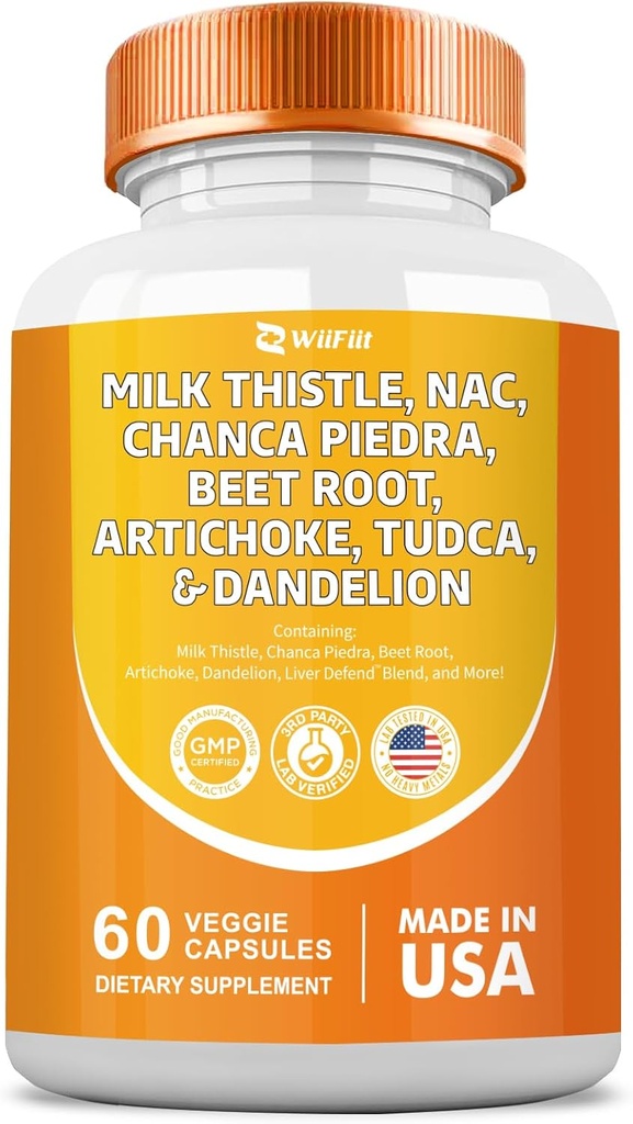 Lapte Thistle 3000mg NAC Chanca Piedra 2000mg Beet Root 2000mg Artichoke 2000mg Tudca Dandelion Root 1000mg cu Zinc Yarrow Turmeric Reparatii Supliment Plus Cicoare,Mineral Suplimente 60 Conte