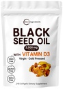 Micro Ingrediente Black Seed Oil 2000 mg cu vitamina D3 1000 UI, 240 Softgels 