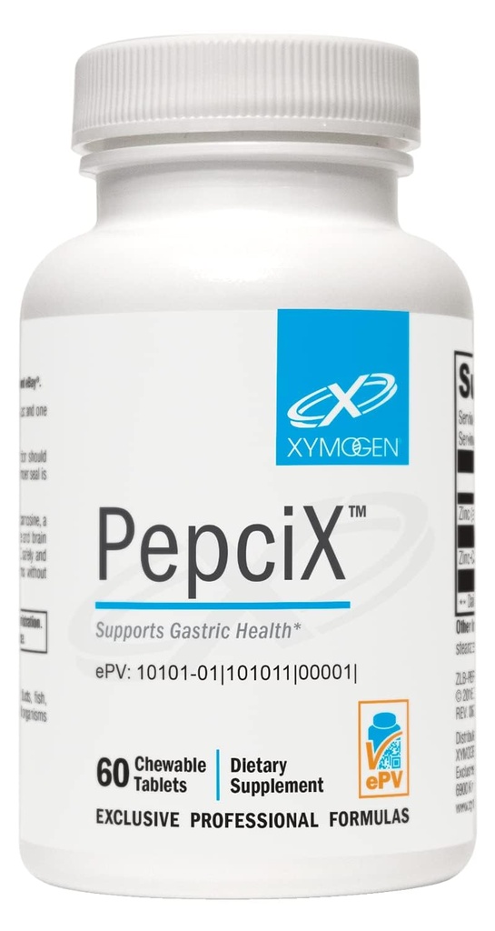 XYMOGEN PepciX - 75mg Zinc L-Carnosine - Upper GI & Gastric Mucosa Support - Stomach Lining & Digestive Comfort - Vegan, Gluten-Free & Non-GMO - 60 Tablets